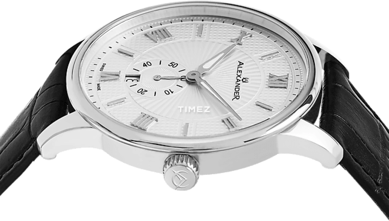 Alexander,MEN'S WATCHES 42mm,42mm,Stainless Steel,Silver White,Quartz,Day,Sapphire,Crystal Glass,A102,A102-01