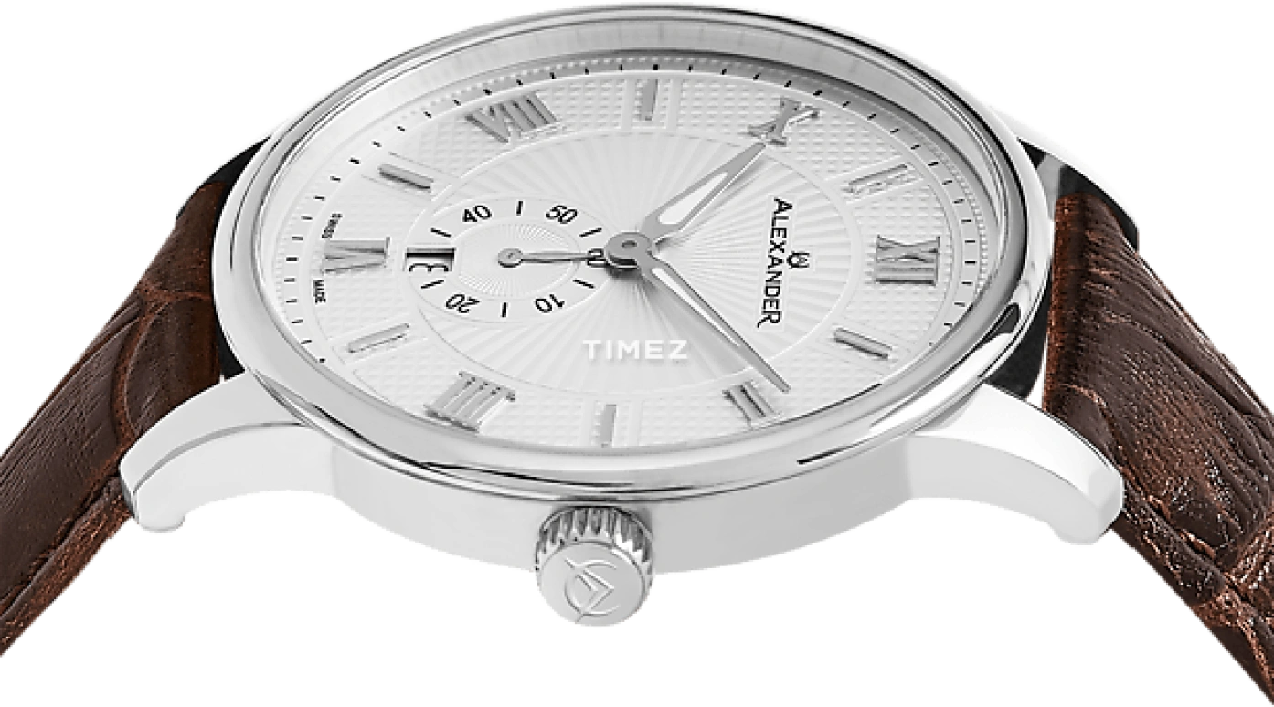 Alexander,MEN'S WATCHES 42mm,42mm,Stainless Steel,Silver White,Quartz,Day,Sapphire,Crystal Glass,A102,A102-06