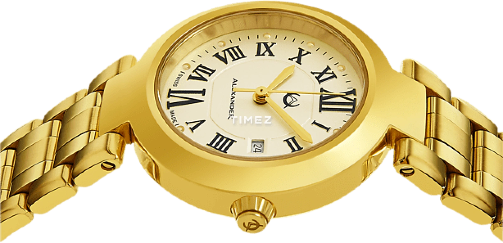 Alexander,WOMEN'S WATCHES 32mm,32mm,Stainless Steel,Champagne,Quartz,Day,Sapphire,A203B,A203B-03