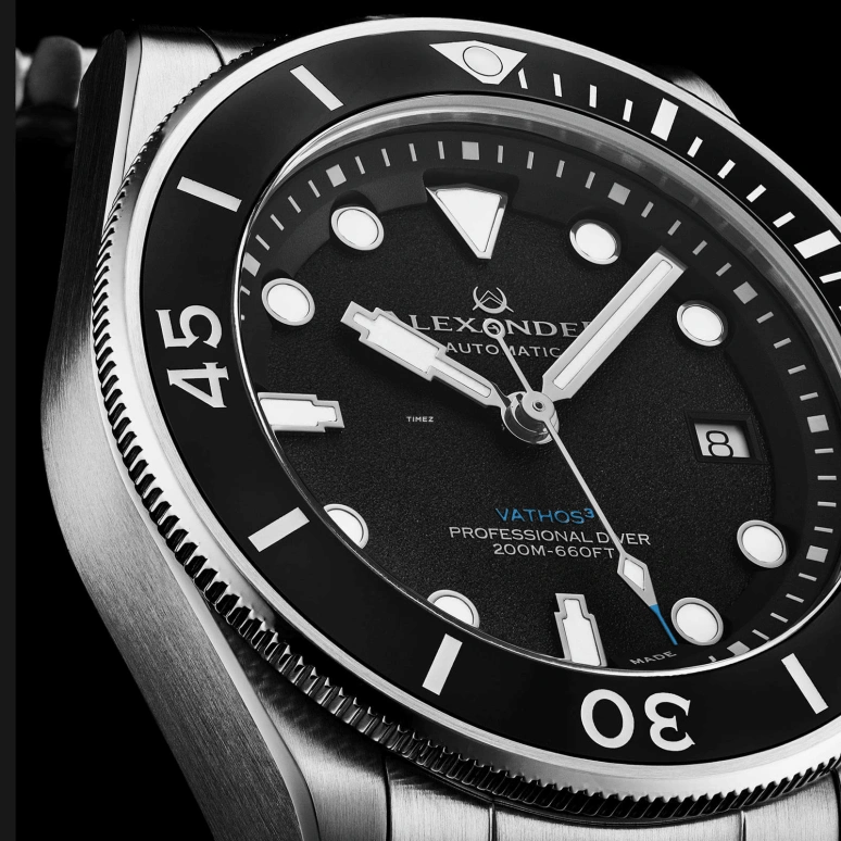 Alexander,MEN'S WATCHES 42mm,42mm,Stainless Steel,Black,Automatic,Day,41hours,A520,A520-01