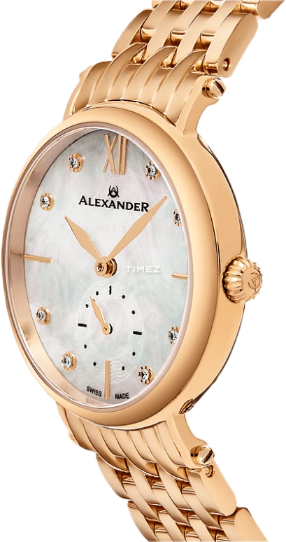 Alexander,WOMEN'S WATCHES 34mm,34mm,Stainless Steel,Silver,Quartz,Sapphire,Round,AD201B,AD201B-03