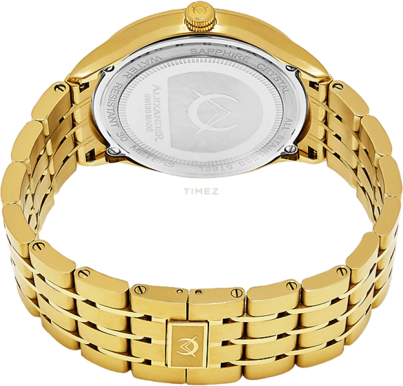 Alexander,MEN'S WATCHES 42mm,42mm,Stainless Steel,White,Quartz,Day,Sapphire,Crystal Glass,A103B,A103B-03