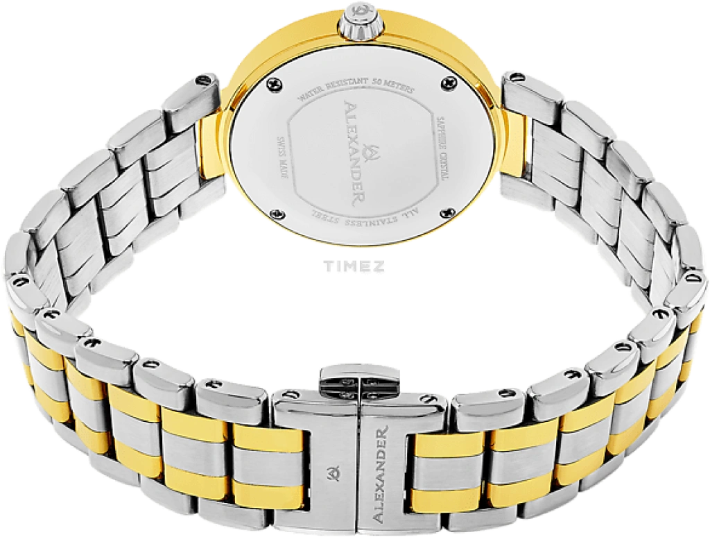 Alexander,WOMEN'S WATCHES 32mm,32mm,Stainless Steel,Champagne,Quartz,Day,Sapphire,A203B,A203B-02