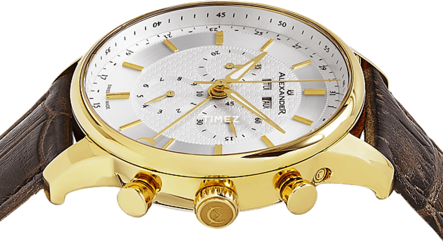 Alexander,MEN'S WATCHES 42mm,42mm,Stainless Steel,Silver White,Quartz,Chronograph,Month,Date,Day,Sapphire,Crystal Glass,Round,A101,A101-03