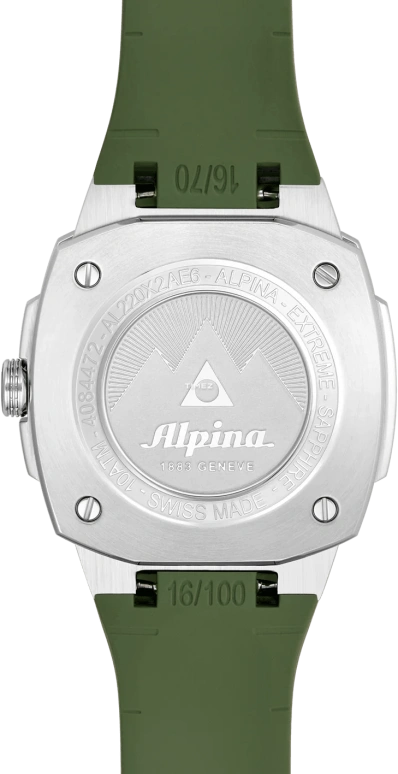 Alpina,ALPINER 34x35.20mm,34x35.20mm,Stainless Steel,Khaki Green,Quartz,Day,Sapphire,Crystal Glass,AL,AL-220K2AE6