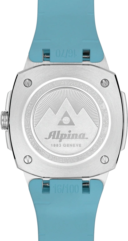 Alpina,ALPINER 34x35.20mm,34x35.20mm,Stainless Steel,Ice Blue,Quartz,Day,Sapphire,Crystal Glass,AL,AL-220LNWP2AED6