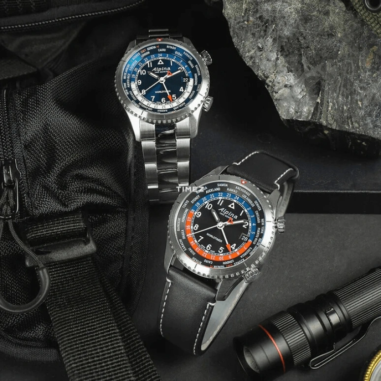 Alpina,STARTIMER 41mm,41mm,Stainless Steel,Blue,Quartz,Day,World Time,AL,AL-255N4S26B