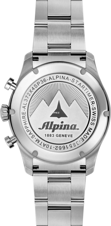 Alpina,STARTIMER 41mm,41mm,Stainless Steel,Black,Quartz,Chronograph,Big Date,AL,AL-372BW4S26B