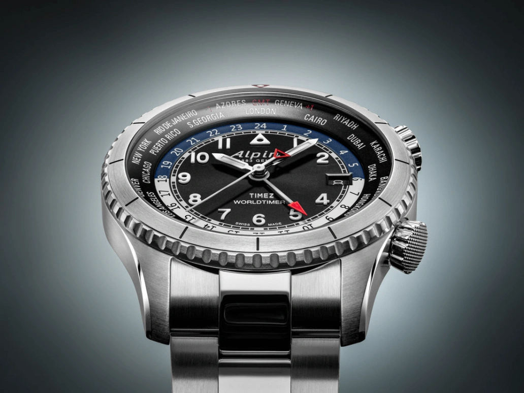 Alpina,STARTIMER 41mm,41mm,Stainless Steel,Black,Quartz,Day,Dule Time,World Time,AL,AL-255B4S26B
