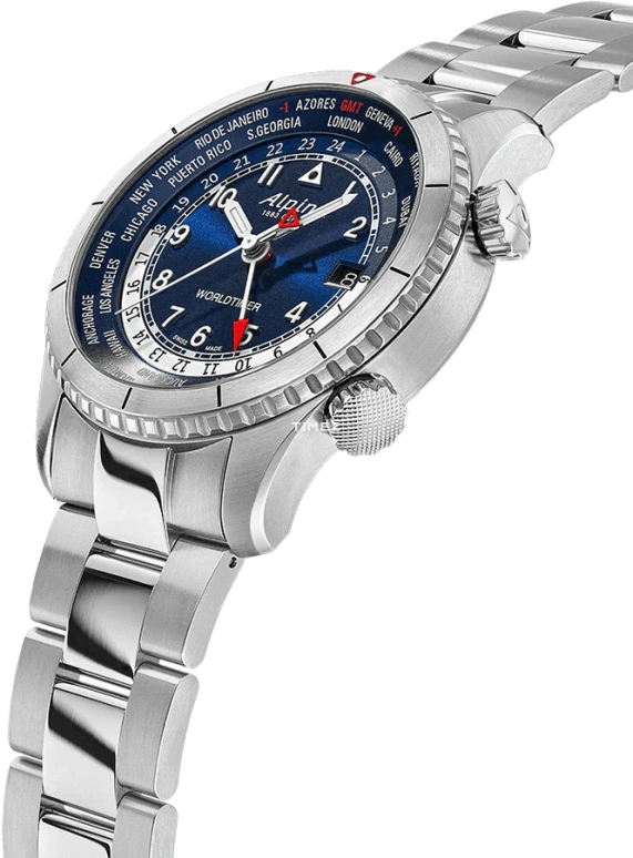 Alpina,STARTIMER 41mm,41mm,Stainless Steel,Blue,Quartz,Day,World Time,AL,AL-255N4S26B