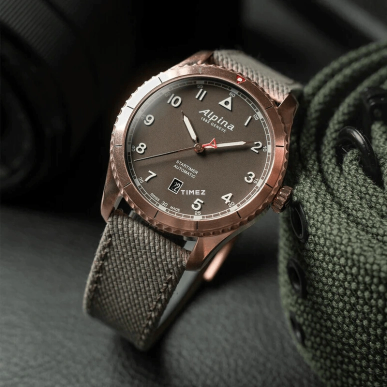 Alpina,STARTIMER 41mm,41mm,Stainless Steel,Brown,Automatic,Day,Sapphire,AL,AL-525BR4S24