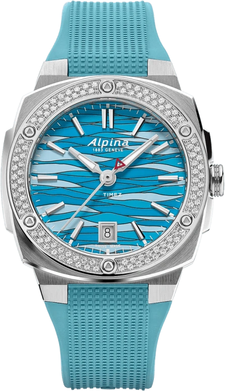 Alpina,ALPINER 34x35.20mm,34x35.20mm,Stainless Steel,Ice Blue,Quartz,Day,Sapphire,Crystal Glass,AL,AL-220LNWP2AED6