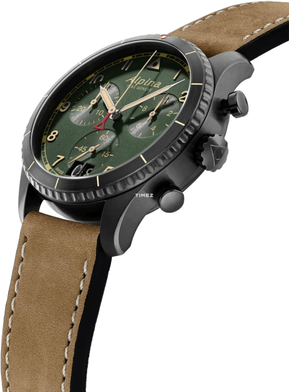 Alpina,STARTIMER 41mm,41mm,Stainless Steel,Green,Quartz,Chronograph,Big Date,AL,AL-372GR4FBS26