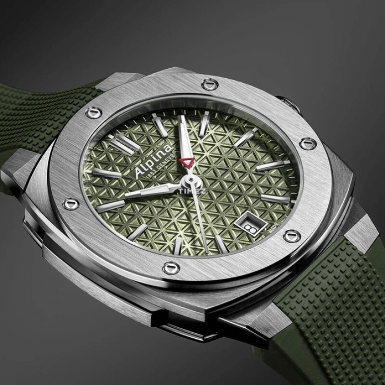 Alpina,ALPINER 34x35.20mm,34x35.20mm,Stainless Steel,Khaki Green,Quartz,Day,Sapphire,Crystal Glass,AL,AL-220K2AE6