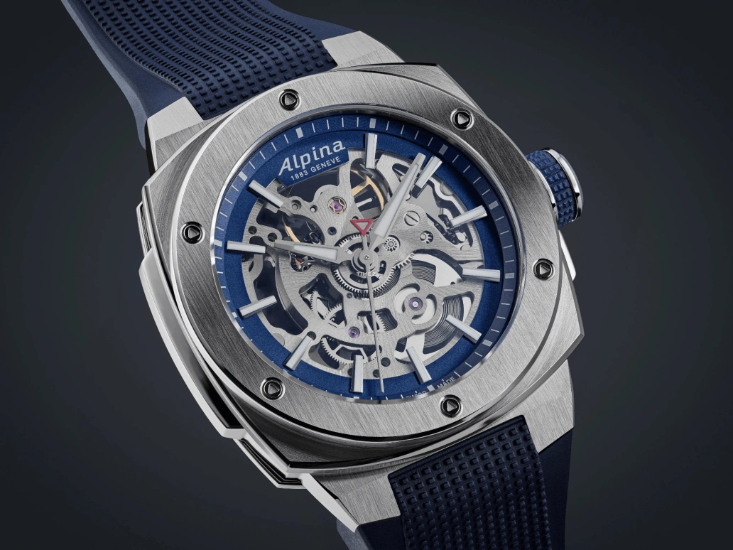 Alpina,ALPINER 39x40.40mm,39x40.40mm,Stainless Steel,Blue,Skeleton,Grey,Automatic,38hours,In-house Caliber,AL,AL-520NSKT3AE6