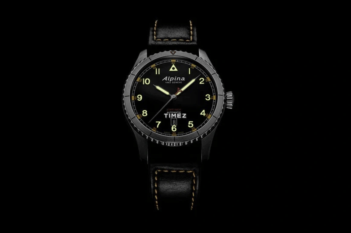 Alpina,STARTIMER 41mm,41mm,Stainless Steel,Black,Automatic,Day,Sapphire,Crystal Glass,AL,AL-525BBG4S26