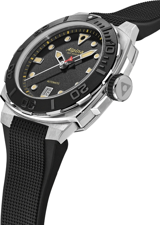 Alpina,SEASTRONG 39x40.50mm,39x40.50mm,Stainless Steel,Ceramic,Black,Automatic,Day,In-house Caliber,AL,AL-525B3VE6