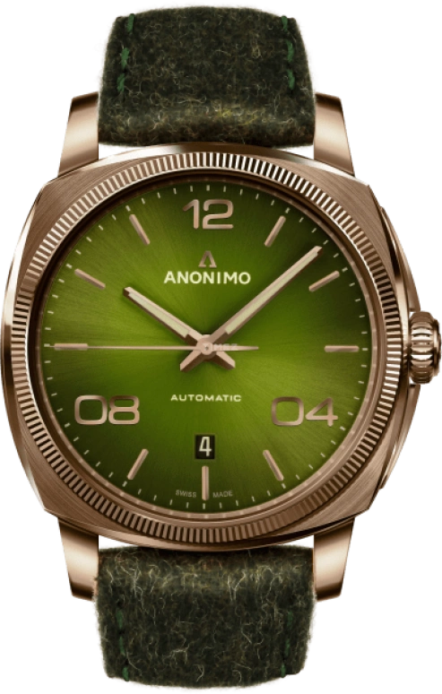 Anonimo,Epurato 42mm,42mm,Bronze,Green,Automatic,Date,38hours,AM,AM-4000.04.466.F66