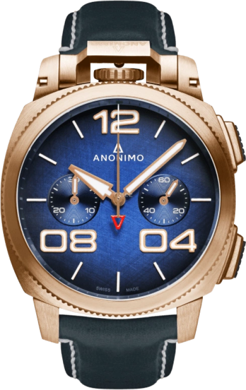 Anonimo,Militare 43.40mm,43.40mm,Bronze,Blue,Automatic,Chronograph,42hours,AM,AM-1120.04.003.A03