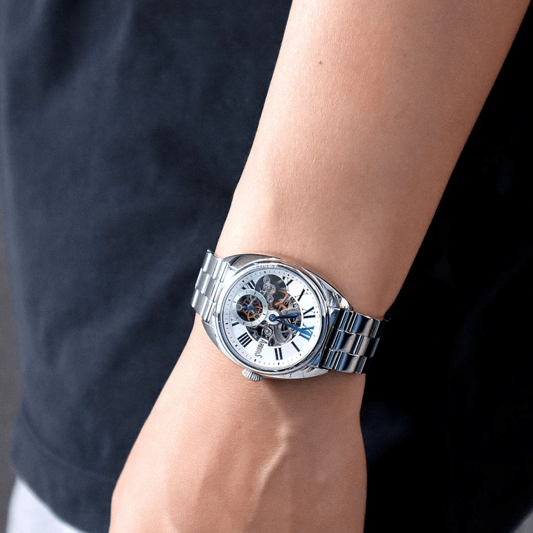 Arbutus,City Lover 35mm,35mm,Stainless Steel,White,Automatic,36hours,Sapphire,Crystal Glass,AR1702SWS