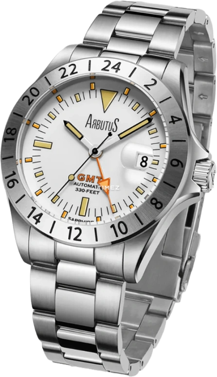 Arbutus,Stingray 41.50mm,41.50mm,Stainless Steel,White,Automatic,Day,Dule Time,AR9922SWS