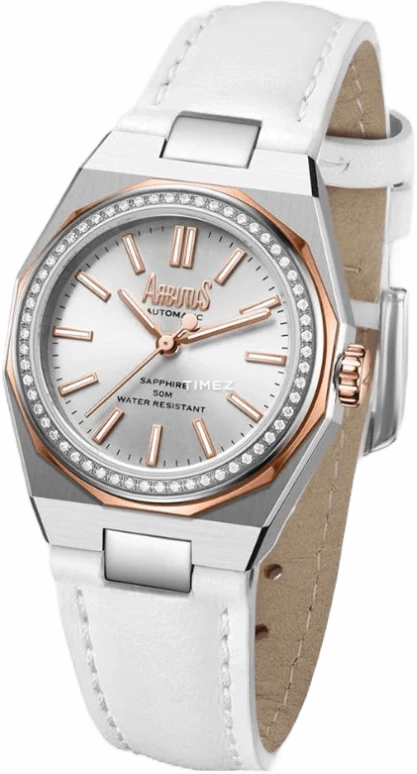 Arbutus,Spring 30mm,30mm,Stainless Steel,Silver,Automatic,40hours,Sapphire,Crystal Glass,AR2401TRWWA