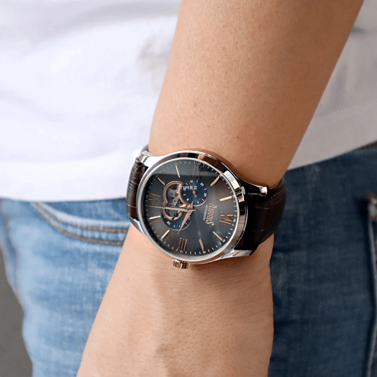 Arbutus,Mulberry 43.50mm,43.50mm,Stainless Steel,Black,Automatic,40hours,Sapphire,Crystal Glass,AR809TRNF