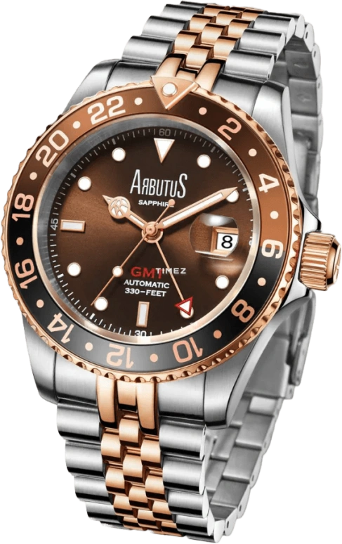 Arbutus,Resort 45mm,45mm,Stainless Steel,Brown,Automatic,Day,Dule Time,AR2102TRFS
