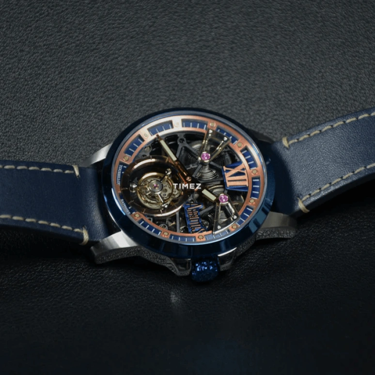 Arbutus,The Elements 46mm,46mm,Stainless Steel,Rose Gold,Handwound,Tourbillon,Sapphire,Crystal Glass,ARTB11TUUU