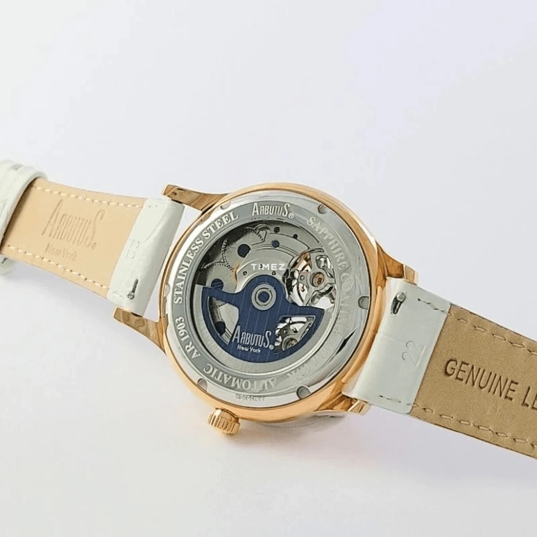 Arbutus,Ciel 44mm,44mm,Stainless Steel,White,Silver,Automatic,36hours,Sapphire,Crystal Glass,AR1903RMW