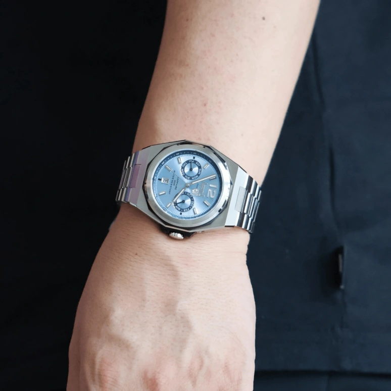 Arbutus,Rotor 41mm,41mm,Stainless Steel,Blue,Automatic,Month,Date,Day,AR2402STS