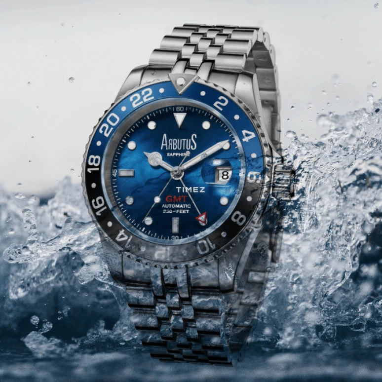 Arbutus,Resort 45mm,45mm,Stainless Steel,Blue,Automatic,Day,Dule Time,AR2102SUS