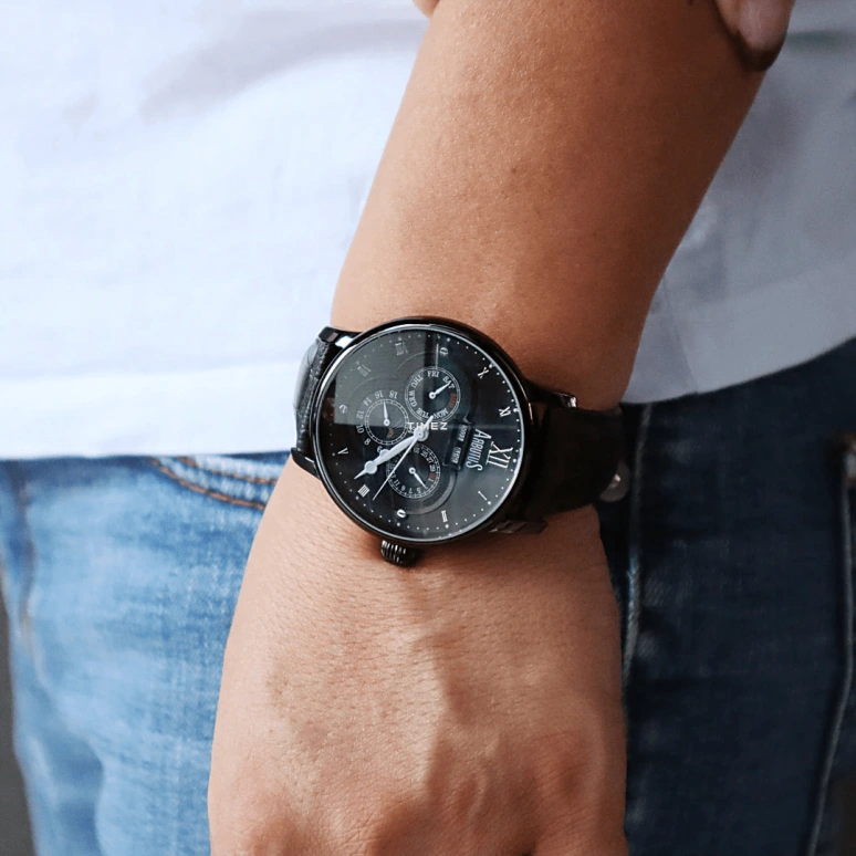 Arbutus,Chester 43.50mm,43.50mm,Stainless Steel,Black,Automatic,Moonphase,Month,Date,Day,39hours,Sapphire,Crystal Glass,AR905BBB