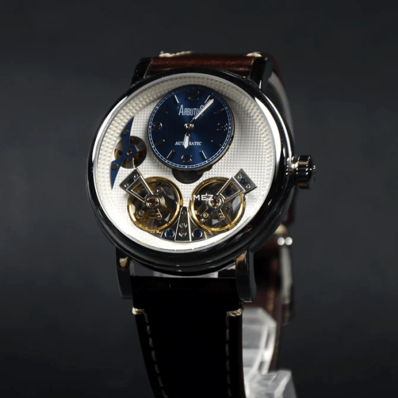 Arbutus,Conqueror 44mm,44mm,Stainless Steel,White,Blue,Automatic,Double Balance,36hours,AR1804SWF