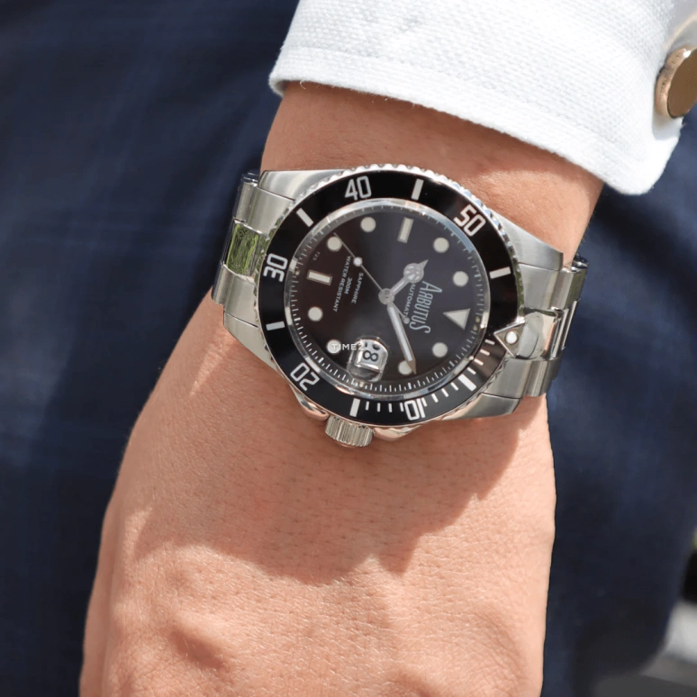 Arbutus,Deep Blue 47mm,47mm,Stainless Steel,Black,Automatic,Day,38hours,AR1907SBS