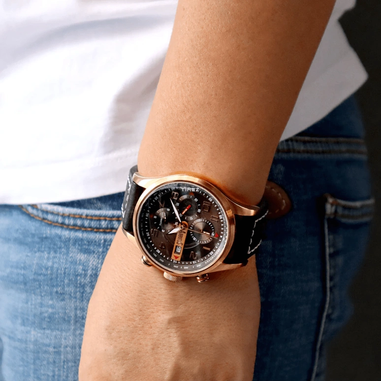 Arbutus,Bergen 26mm,26mm,Stainless Steel,Brown,Automatic,Chronograph,Day,AR801RNB