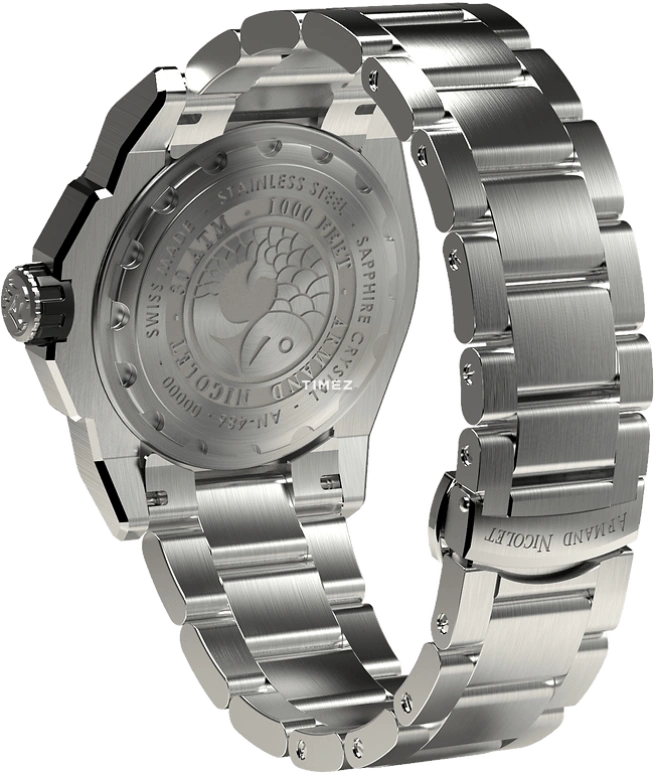 Armand Nicolet,JS9-44 44mm,44mm,Stainless Steel,Black,Automatic,Day,Dule Time,A486BGN,A486BGN-NR-MA4480AA