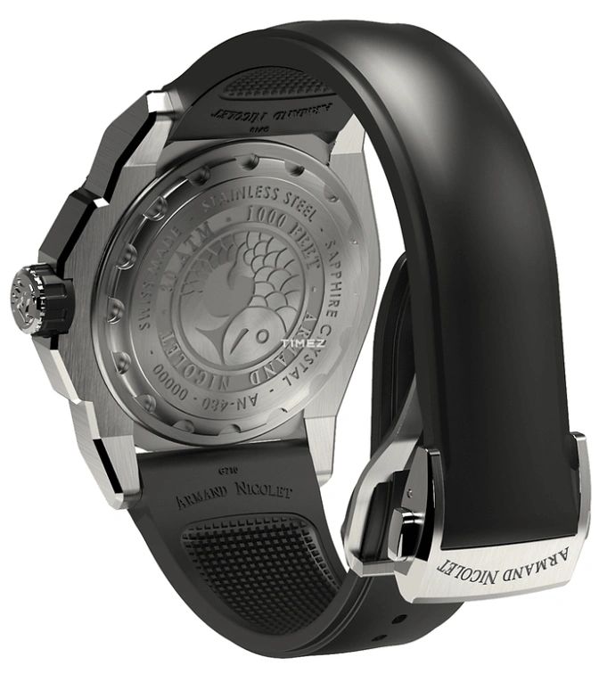 Armand Nicolet,JS9-44 44mm,44mm,Stainless Steel,Black,Automatic,Day,Sapphire,Crystal Glass,A480AGN,A480AGN-NR-GG4710N