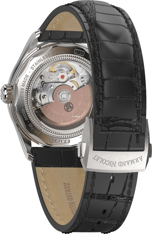 Armand Nicolet,M02 41mm,41mm,Stainless Steel,Brown,Automatic,Day,38hours,A740C,A740C-NM-BP22740NAN