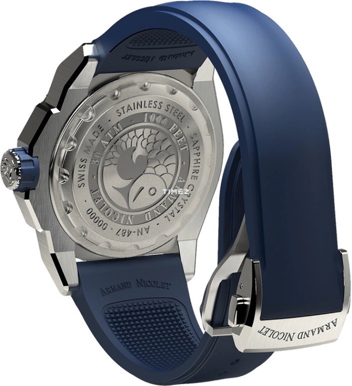 Armand Nicolet,JS9-41 41mm,41mm,Stainless Steel,Blue,Automatic,Day,Dule Time,A487BGU,A487BGU-BU-GG2710U