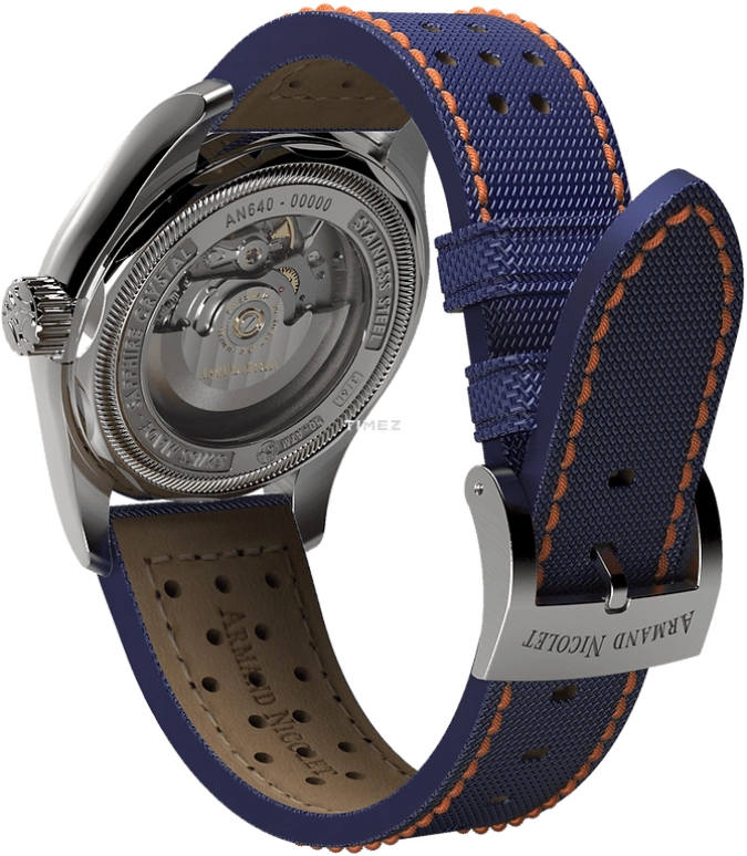 Armand Nicolet,MM2-43 43mm,43mm,Stainless Steel,Blue,Automatic,Day,Sapphire,Crystal Glass,A640P,A640P-BN-P0640BO8