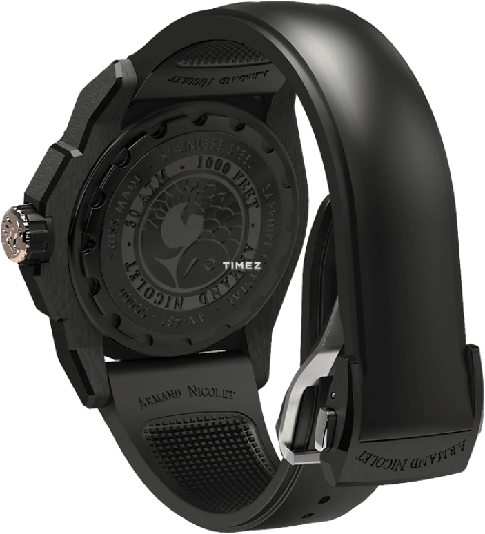 Armand Nicolet,JS9-41 41mm,41mm,Stainless Steel,Black,Automatic,Day,Sapphire,Crystal Glass,A481AQS,A481AQS-AS-GG2710N