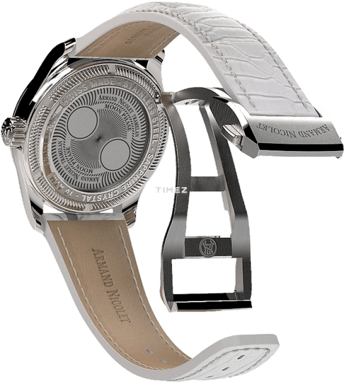 Armand Nicolet,M03 34mm,34mm,Stainless Steel,Silver White,Quartz,Moonphase,Sapphire,Crystal Glass,A151QAA,A151QAA-AN-P882BC8