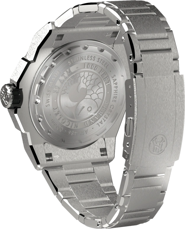 Armand Nicolet,JS9-44 44mm,44mm,Stainless Steel,Ceramic,Black,Automatic,Day,Dule Time,A486BGN,A486BGN-NR-MA4482A
