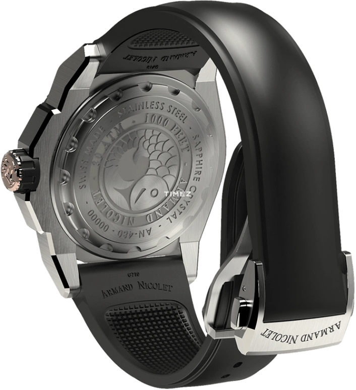 Armand Nicolet,JS9-44 44mm,44mm,Stainless Steel,Black,Automatic,Day,Sapphire,Crystal Glass,A480ASN,A480ASN-NS-GG4710N