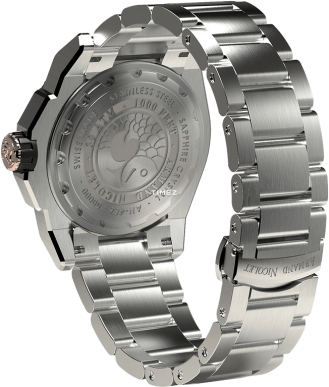 Armand Nicolet,JS9-44 44mm,44mm,Stainless Steel,Black,Automatic,Day,Dule Time,A486ASN,A486ASN-NS-MA4480AA