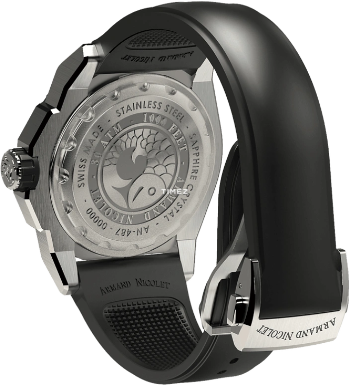 Armand Nicolet,JS9-41 41mm,41mm,Stainless Steel,Black,Automatic,Day,Dule Time,A487AGN,A487AGN-NR-GG2710N