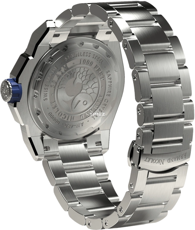 Armand Nicolet,JS9-44 44mm,44mm,Stainless Steel,Blue,Automatic,Day,Sapphire,Crystal Glass,A480AGU,A480AGU-BU-MA4480AA