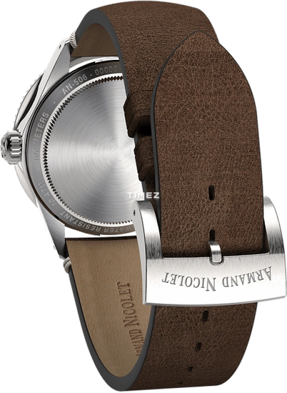 Armand Nicolet,VS1 38mm,38mm,Stainless Steel,Burgundy,Automatic,Day,Dule Time,A506AXAA,A506AXAA-XS-BP19500MAC