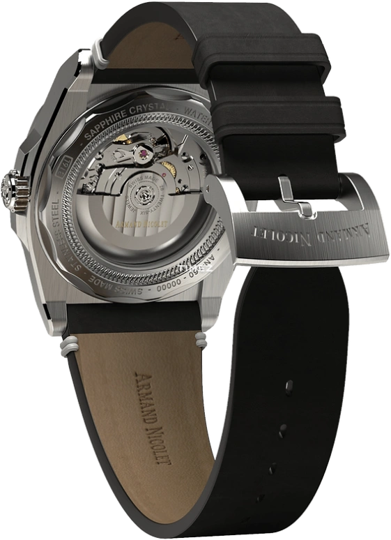 Armand Nicolet,J09 41mm,41mm,Stainless Steel,Black,Automatic,Day,Sapphire,Crystal Glass,A660AAA,A660AAA-NR-PK4140NR